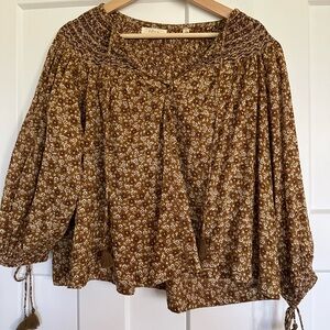 Doen Artiste Top Golden Mesa Floral Print